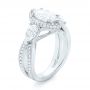  Platinum Custom Diamond Halo Engagement Ring - Three-Quarter View -  102873 - Thumbnail