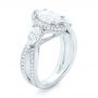 18k White Gold 18k White Gold Custom Diamond Halo Engagement Ring - Three-Quarter View -  102873 - Thumbnail