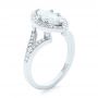  Platinum Platinum Custom Diamond Halo Engagement Ring - Three-Quarter View -  102910 - Thumbnail