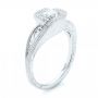 14k White Gold Custom Diamond Halo Engagement Ring - Three-Quarter View -  102936 - Thumbnail