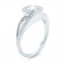 18k White Gold 18k White Gold Custom Diamond Halo Engagement Ring - Three-Quarter View -  102936 - Thumbnail