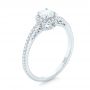 18k White Gold 18k White Gold Custom Diamond Halo Engagement Ring - Three-Quarter View -  102990 - Thumbnail