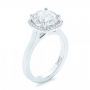 18k White Gold 18k White Gold Custom Diamond Halo Engagement Ring - Three-Quarter View -  103005 - Thumbnail