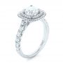  Platinum Custom Diamond Halo Engagement Ring - Three-Quarter View -  103139 - Thumbnail