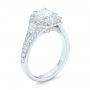  Platinum Custom Diamond Halo Engagement Ring - Three-Quarter View -  103157 - Thumbnail