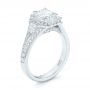 14k White Gold 14k White Gold Custom Diamond Halo Engagement Ring - Three-Quarter View -  103157 - Thumbnail