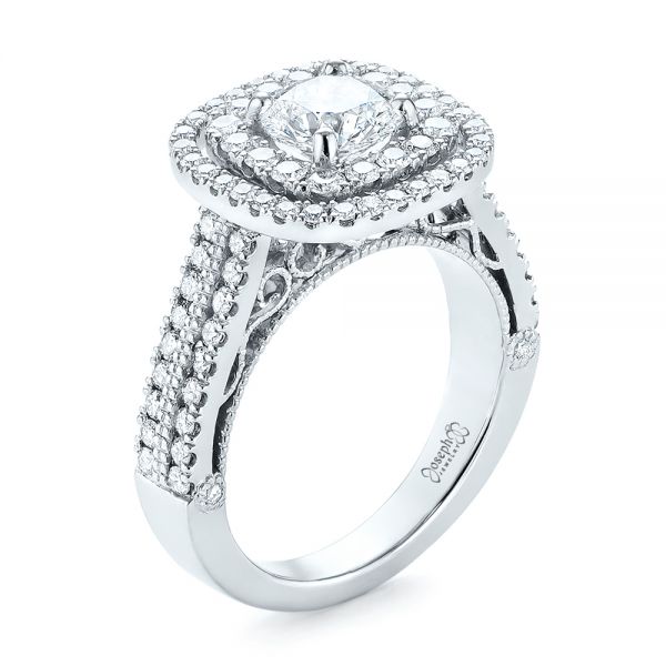 Custom Diamond Halo Engagement Ring - Image