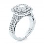 14k White Gold 14k White Gold Custom Diamond Halo Engagement Ring - Three-Quarter View -  103223 - Thumbnail