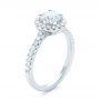  Platinum Custom Diamond Halo Engagement Ring - Three-Quarter View -  103268 - Thumbnail