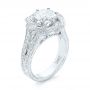 18k White Gold Custom Diamond Halo Engagement Ring - Three-Quarter View -  103325 - Thumbnail