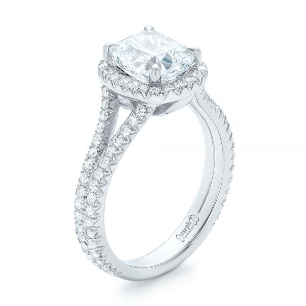 Custom Diamond Halo Engagement Ring #103353 - Seattle Bellevue | Joseph ...