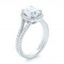 14k White Gold 14k White Gold Custom Diamond Halo Engagement Ring - Three-Quarter View -  103353 - Thumbnail