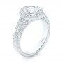  Platinum Custom Diamond Halo Engagement Ring - Three-Quarter View -  103394 - Thumbnail