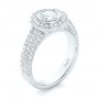 14k White Gold 14k White Gold Custom Diamond Halo Engagement Ring - Three-Quarter View -  103394 - Thumbnail