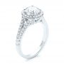 18k White Gold Custom Diamond Halo Engagement Ring - Three-Quarter View -  103427 - Thumbnail