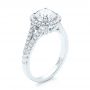  Platinum Platinum Custom Diamond Halo Engagement Ring - Three-Quarter View -  103427 - Thumbnail