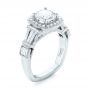  Platinum Custom Diamond Halo Engagement Ring - Three-Quarter View -  103436 - Thumbnail