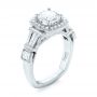 14k White Gold 14k White Gold Custom Diamond Halo Engagement Ring - Three-Quarter View -  103436 - Thumbnail