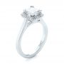 14k White Gold Custom Diamond Halo Engagement Ring - Three-Quarter View -  103515 - Thumbnail