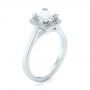 18k White Gold 18k White Gold Custom Diamond Halo Engagement Ring - Three-Quarter View -  103515 - Thumbnail