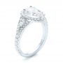 14k White Gold 14k White Gold Custom Diamond Halo Engagement Ring - Three-Quarter View -  103632 - Thumbnail