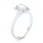 18k White Gold 18k White Gold Custom Diamond Halo Engagement Ring - Three-Quarter View -  103914 - Thumbnail