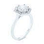 18k White Gold 18k White Gold Custom Diamond Halo Engagement Ring - Three-Quarter View -  103992 - Thumbnail