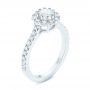 18k White Gold 18k White Gold Custom Diamond Halo Engagement Ring - Three-Quarter View -  104064 - Thumbnail