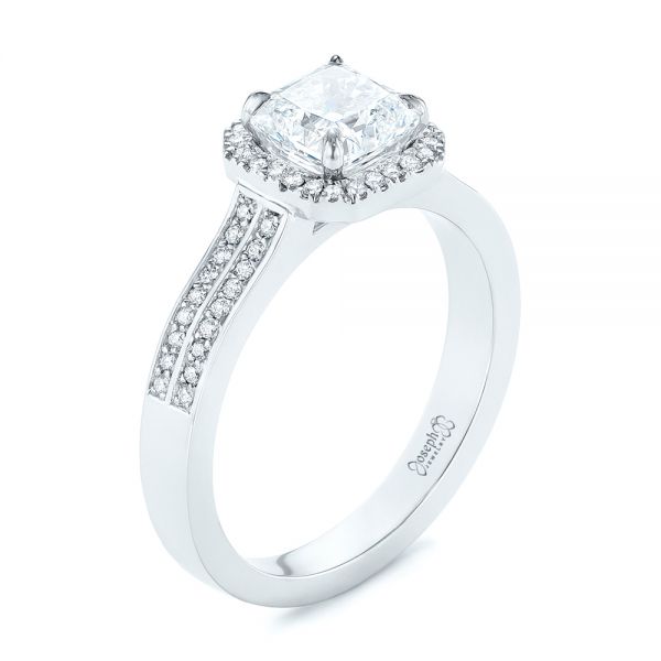 Custom Diamond Halo Engagement Ring - Image