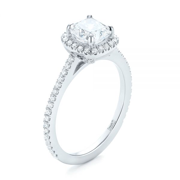 Custom Diamond Halo Engagement Ring - Image