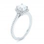 14k White Gold Custom Diamond Halo Engagement Ring - Three-Quarter View -  104686 - Thumbnail