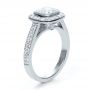 18k White Gold 18k White Gold Custom Diamond Halo Engagement Ring - Three-Quarter View -  1116 - Thumbnail
