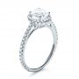  Platinum Custom Diamond Halo Engagement Ring - Three-Quarter View -  1123 - Thumbnail