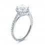 18k White Gold 18k White Gold Custom Diamond Halo Engagement Ring - Three-Quarter View -  1123 - Thumbnail