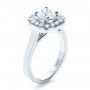 18k White Gold 18k White Gold Custom Diamond Halo Engagement Ring - Three-Quarter View -  1330 - Thumbnail