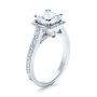  Platinum Custom Diamond Halo Engagement Ring - Three-Quarter View -  1435 - Thumbnail