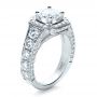  Platinum Custom Diamond Halo Engagement Ring - Three-Quarter View -  1436 - Thumbnail