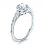 14k White Gold 14k White Gold Custom Diamond Halo Engagement Ring - Three-Quarter View -  1448 - Thumbnail