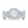 18k White Gold 18k White Gold Custom Diamond Halo Engagement Ring - Three-Quarter View -  102119 - Thumbnail