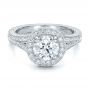 14k White Gold 14k White Gold Custom Diamond Halo Engagement Ring - Flat View -  100644 - Thumbnail