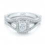  Platinum Platinum Custom Diamond Halo Engagement Ring - Flat View -  100651 - Thumbnail