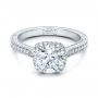  Platinum Platinum Custom Diamond Halo Engagement Ring - Flat View -  101183 - Thumbnail