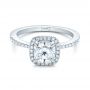  Platinum Custom Diamond Halo Engagement Ring - Flat View -  101224 - Thumbnail