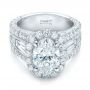18k White Gold 18k White Gold Custom Diamond Halo Engagement Ring - Flat View -  102156 - Thumbnail
