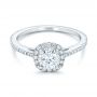  Platinum Platinum Custom Diamond Halo Engagement Ring - Flat View -  102317 - Thumbnail