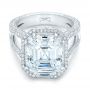  Platinum Custom Diamond Halo Engagement Ring - Flat View -  102368 - Thumbnail