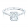  Platinum Custom Diamond Halo Engagement Ring - Flat View -  102434 - Thumbnail