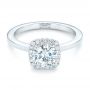 18k White Gold 18k White Gold Custom Diamond Halo Engagement Ring - Flat View -  102460 - Thumbnail