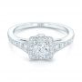 18k White Gold Custom Diamond Halo Engagement Ring - Flat View -  102597 - Thumbnail