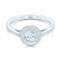 18k White Gold Custom Diamond Halo Engagement Ring - Flat View -  102692 - Thumbnail